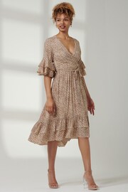 Jolie Moi Brown Tiered Detail Smock Dress - Image 5 of 6