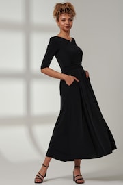 Jolie Moi Black Parker 3/4 Sleeve Maxi Dress - Image 3 of 6