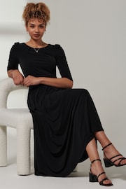 Jolie Moi Black Parker 3/4 Sleeve Maxi Dress - Image 5 of 6