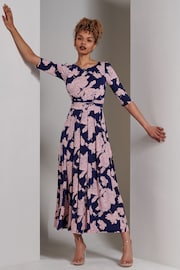 Jolie Moi Blue Parker 3/4 Sleeve Maxi Dress - Image 1 of 6