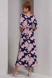 Jolie Moi Blue Parker 3/4 Sleeve Maxi Dress - Image 2 of 6