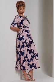 Jolie Moi Blue Parker 3/4 Sleeve Maxi Dress - Image 4 of 6