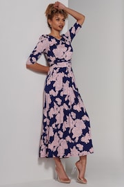 Jolie Moi Blue Parker 3/4 Sleeve Maxi Dress - Image 5 of 6