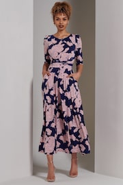 Jolie Moi Blue Parker 3/4 Sleeve Maxi Dress - Image 6 of 6