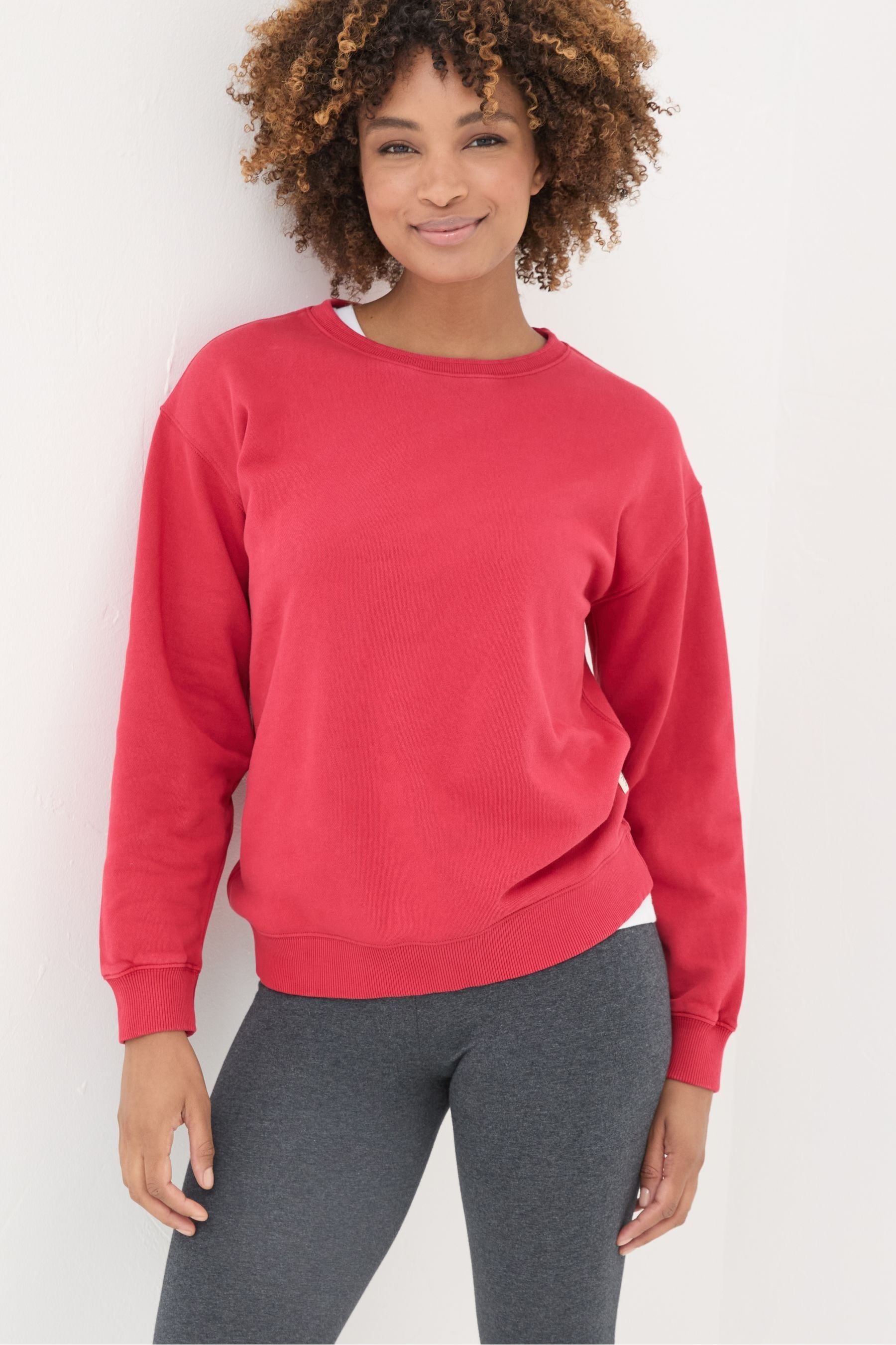 FatFace Georgia Red Crew Neck Sweatshirt