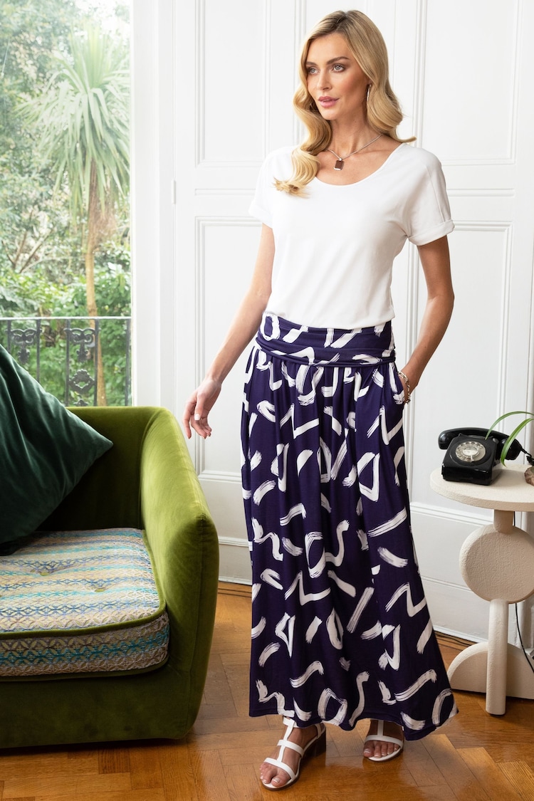 Hot Squash Blue Roll Top Maxi Skirts - Image 1 of 3