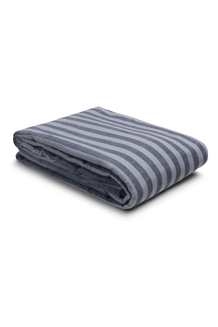 Piglet in Bed Blue Amberley Stripe Linen/Cotton Blend Duvet Cover - Image 3 of 3