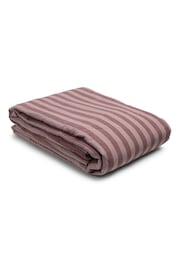 Piglet in Bed Plum Wine Purple Amberley Stripe Linen/Cotton Blend Duvet Cover - Image 3 of 3