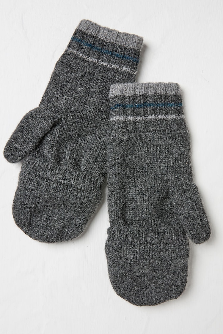 FatFace Charcoal Grey Overflap Gloves - Image 2 of 2