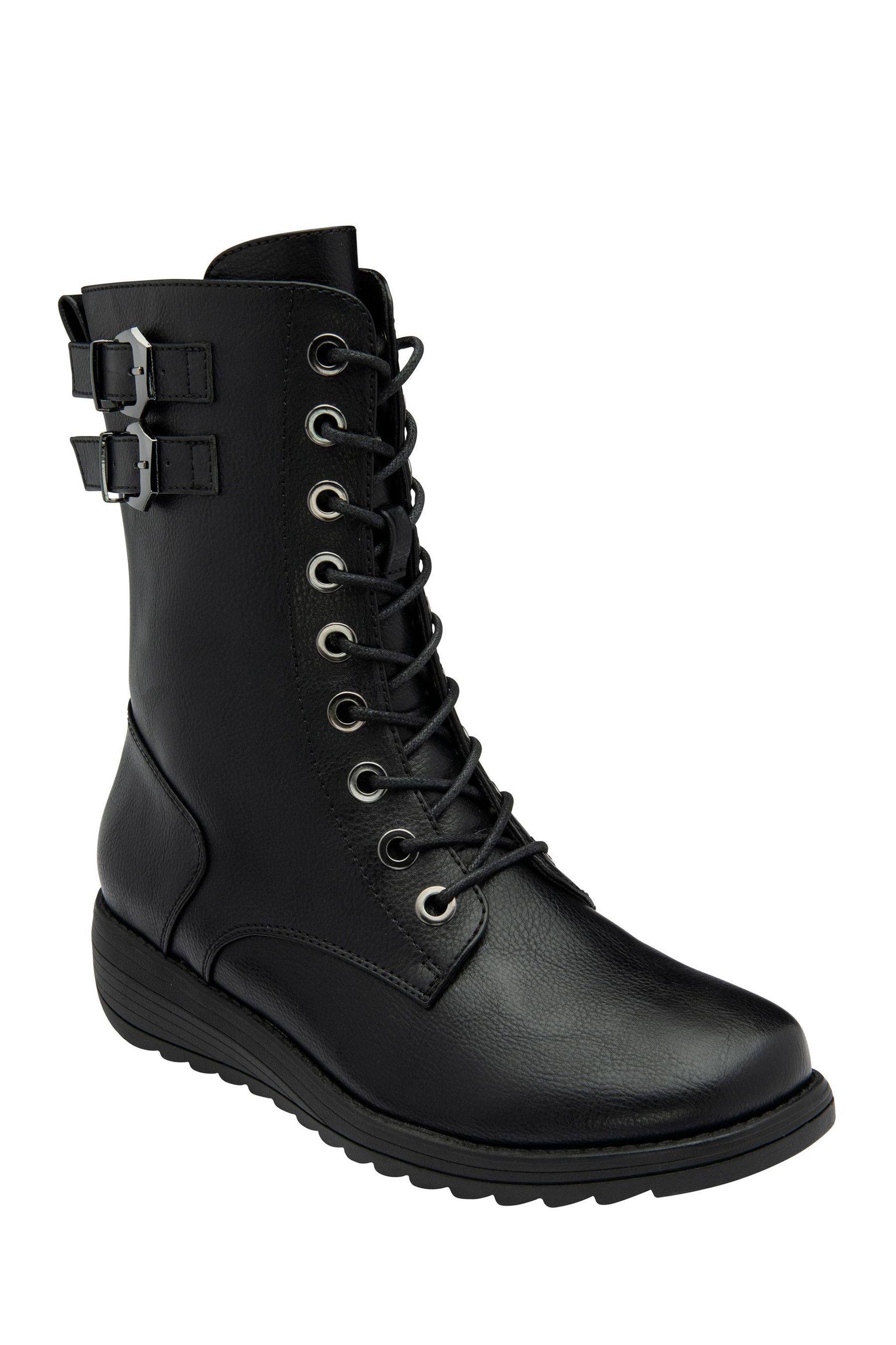 Lotus Black Ankle Boots 6 EU 39 Womens