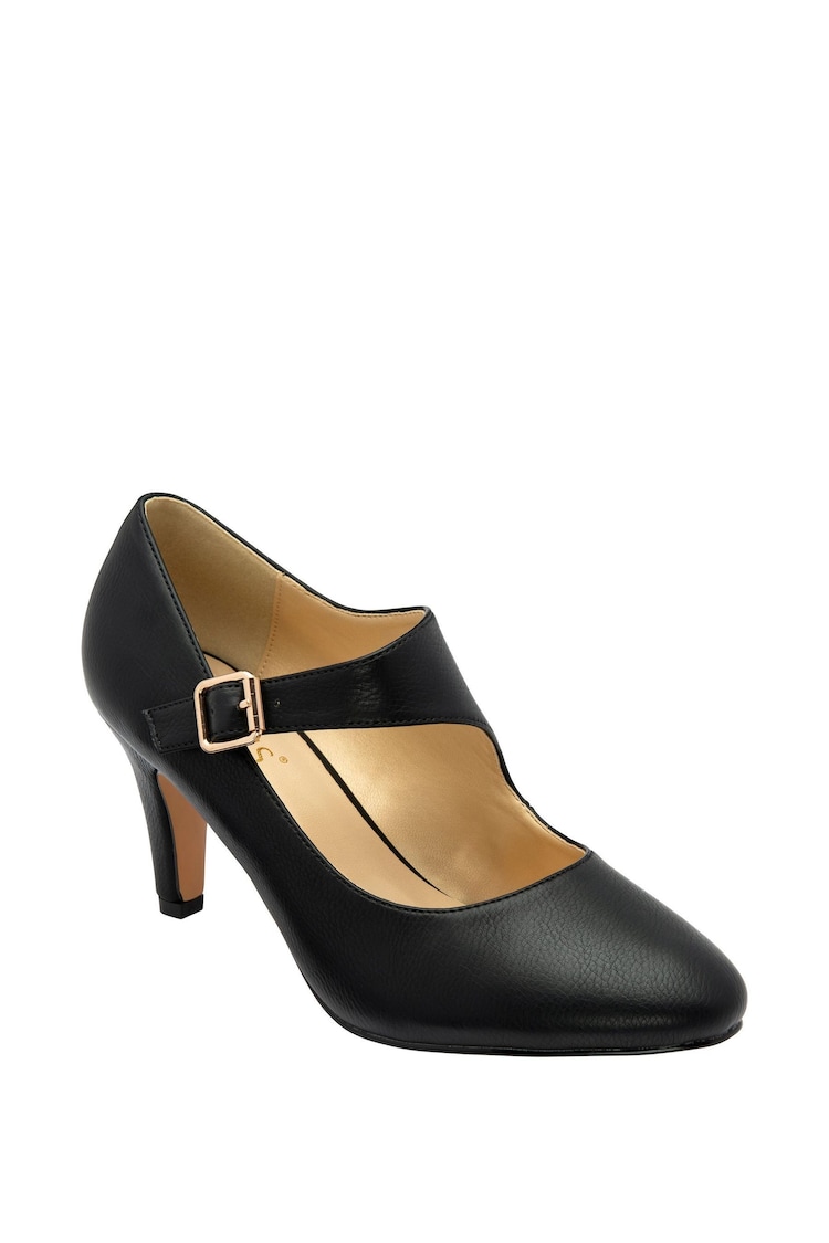 Lotus Black Heeled Shoes - Image 1 of 4