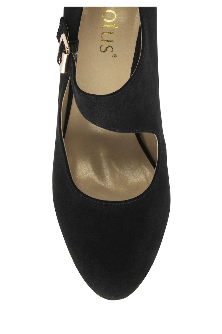 Lotus Black Denim Heeled Shoes - Image 4 of 4