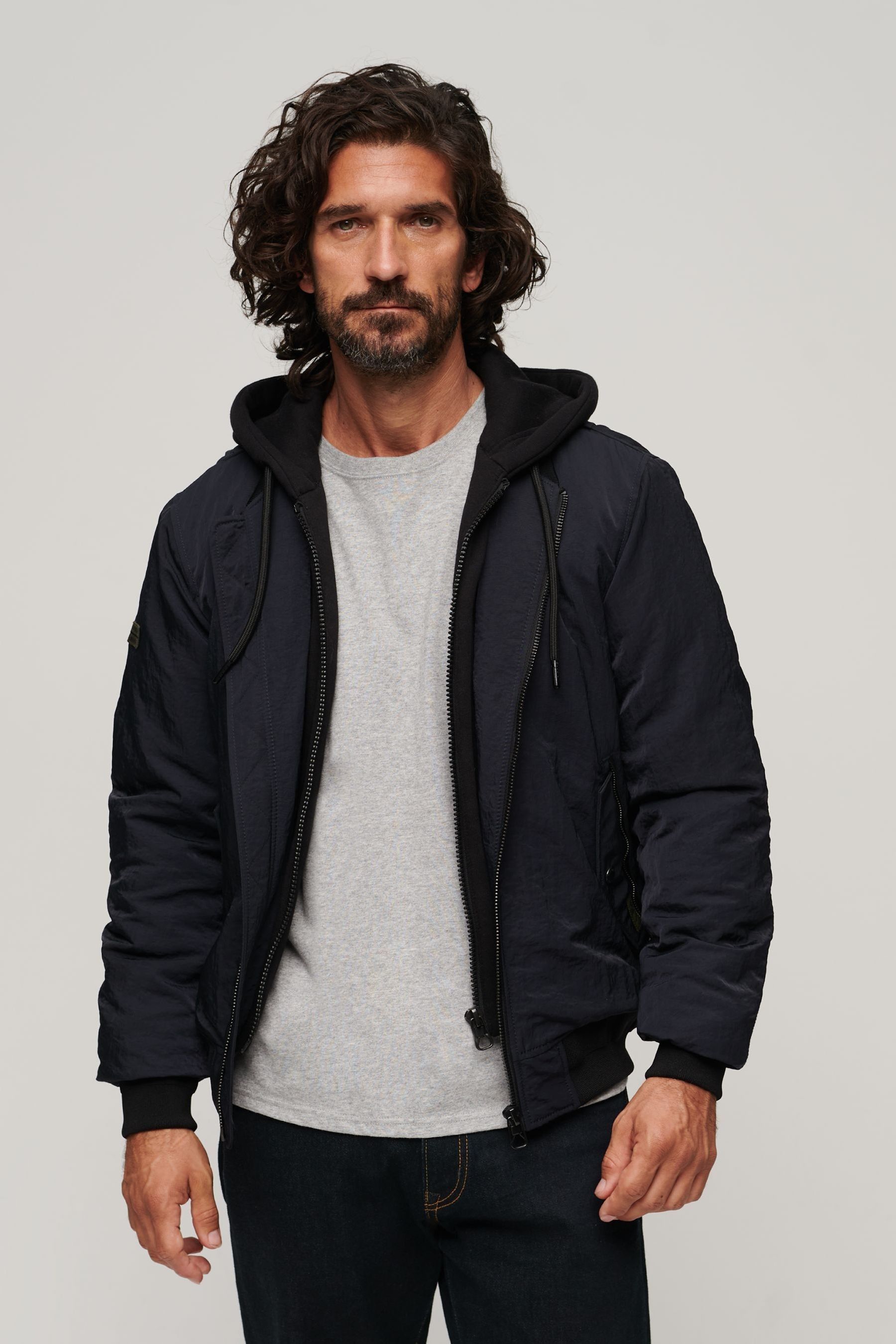Men u military hooded blouson online