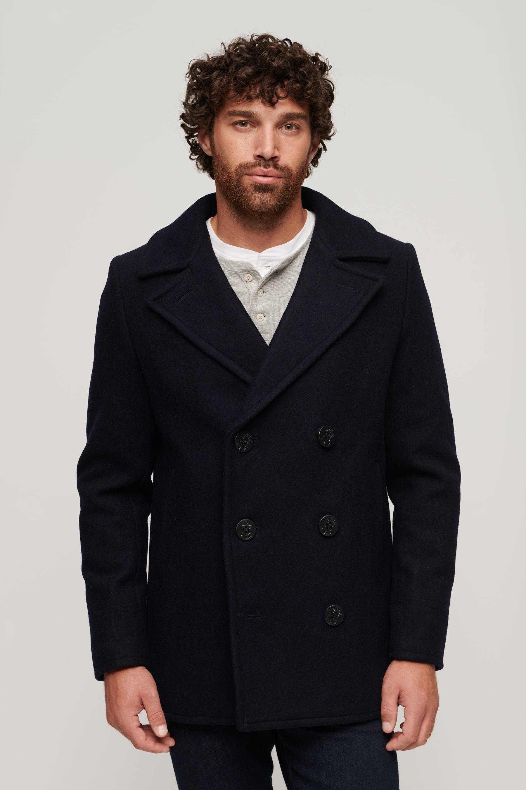 Buy Superdry Eclipse Navy Merchant Wool Peacoat from the Next UK online shop