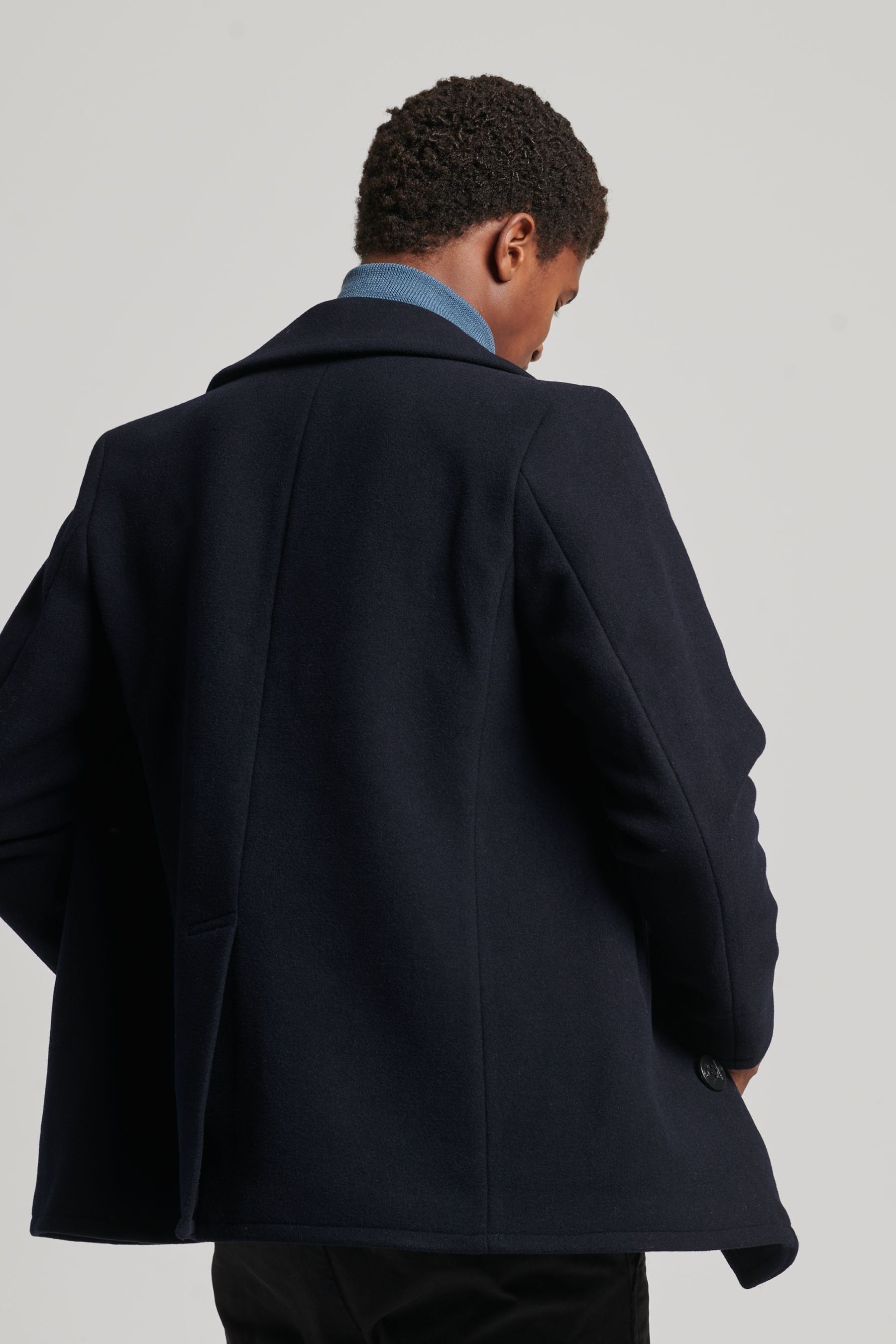 Superdry navy merchant peacoat on sale