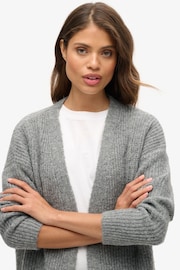 Superdry Charcoal Marl Essential Long Knit Cardigan - Image 3 of 5