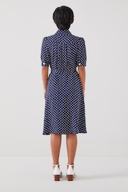 LK Bennett Navy Blue/Cream Valerie Petite Shirt Dress - Image 2 of 4