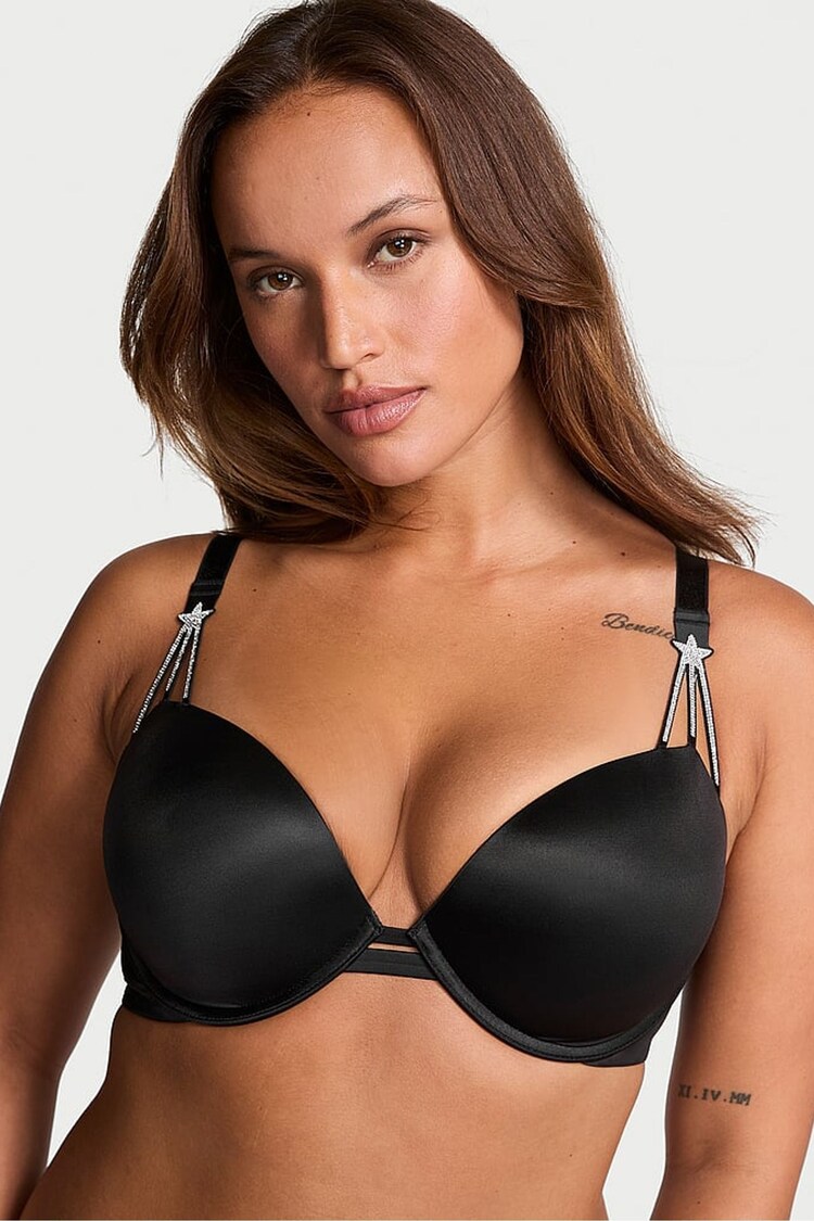 Victoria's Secret Black Star Shine Push Up Bra - Image 1 of 3