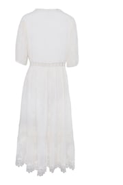 Another Sunday Cream Embroidered Button Down Lace Detail Chiffon Midi Dress - Image 5 of 6