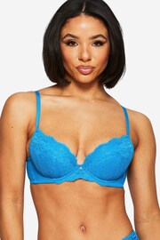 Ann Summers Blue Sexy Lace Planet Padded Plunge Bra - Image 1 of 5