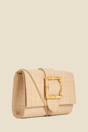 Sosandar Natural Raffia Bamboo Clasp Detail Clutch Bag - Image 3 of 3