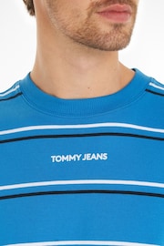 Tommy Jeans Blue Regular Fit Classic Stripe T-Shirt - Image 3 of 6