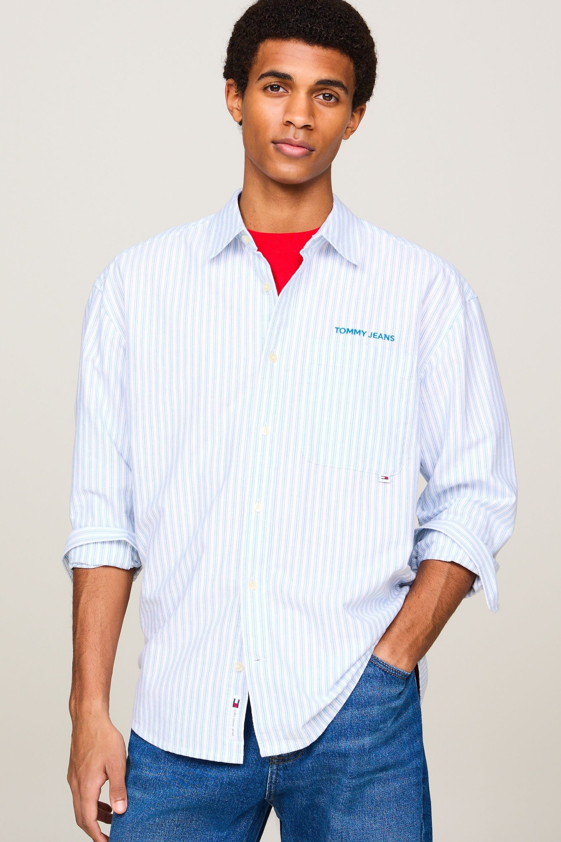 Buy Tommy Jeans Blue Stripe Classics Shirt from Next Canada