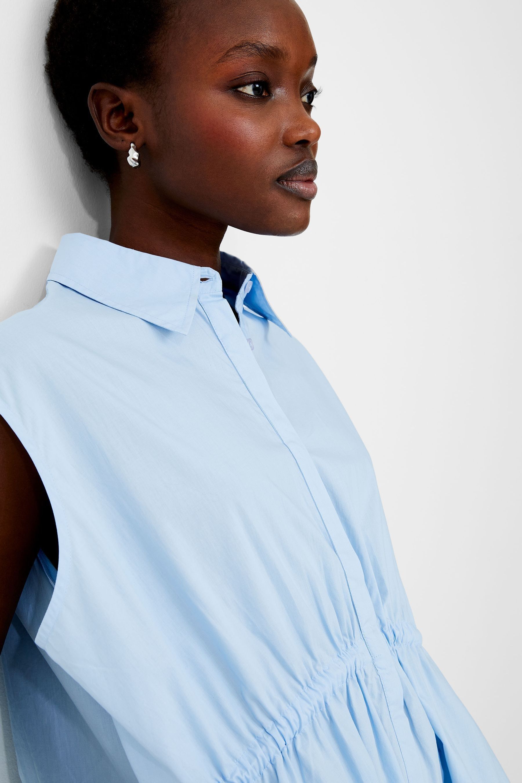 Buy French Connection Blue Rhodes Poplin Shirt Dress from Next France