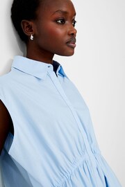 French Connection Blue Rhodes Poplin Shirt Dress - Image 3 of 4