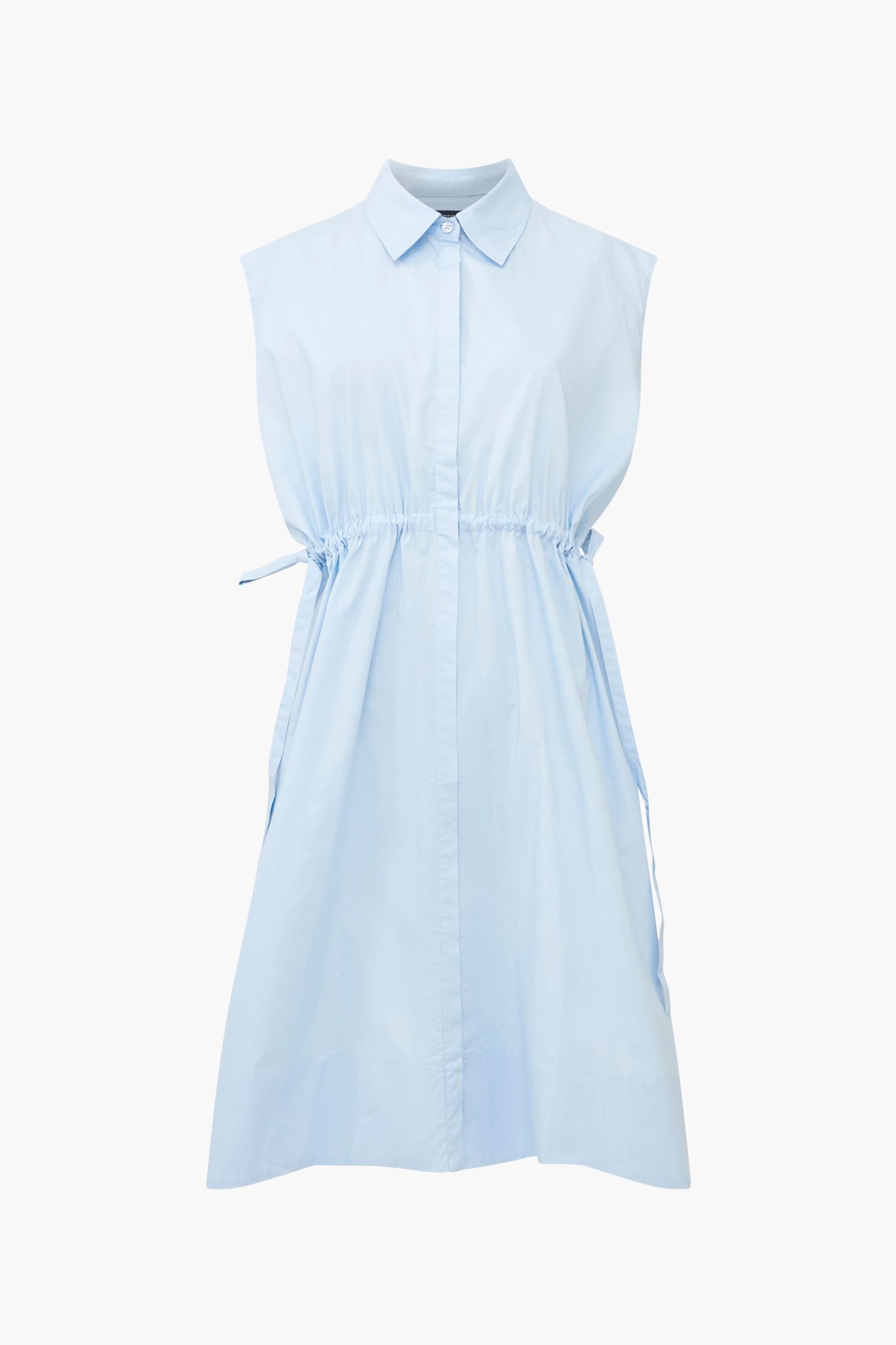 French Connection Blue Rhodes Poplin Shirt Dress - Image 4 of 4