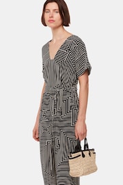 Whistles Black Angled Stripe Jumpsuit - Image 4 of 5