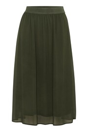 Kaffe Green Le Chiffon Elastic Waist A-Line Skirt - Image 5 of 5