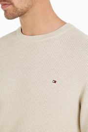 Tommy Hilfiger Cream Refined Structure Crew Neck Sweater - Image 3 of 6