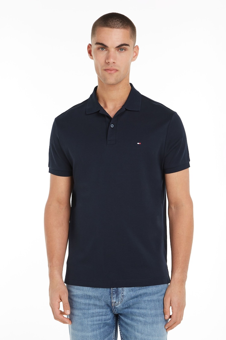 Tommy Hilfiger Blue Regular Fit Liquid Cotton Essential Polo Shirt - Image 1 of 4