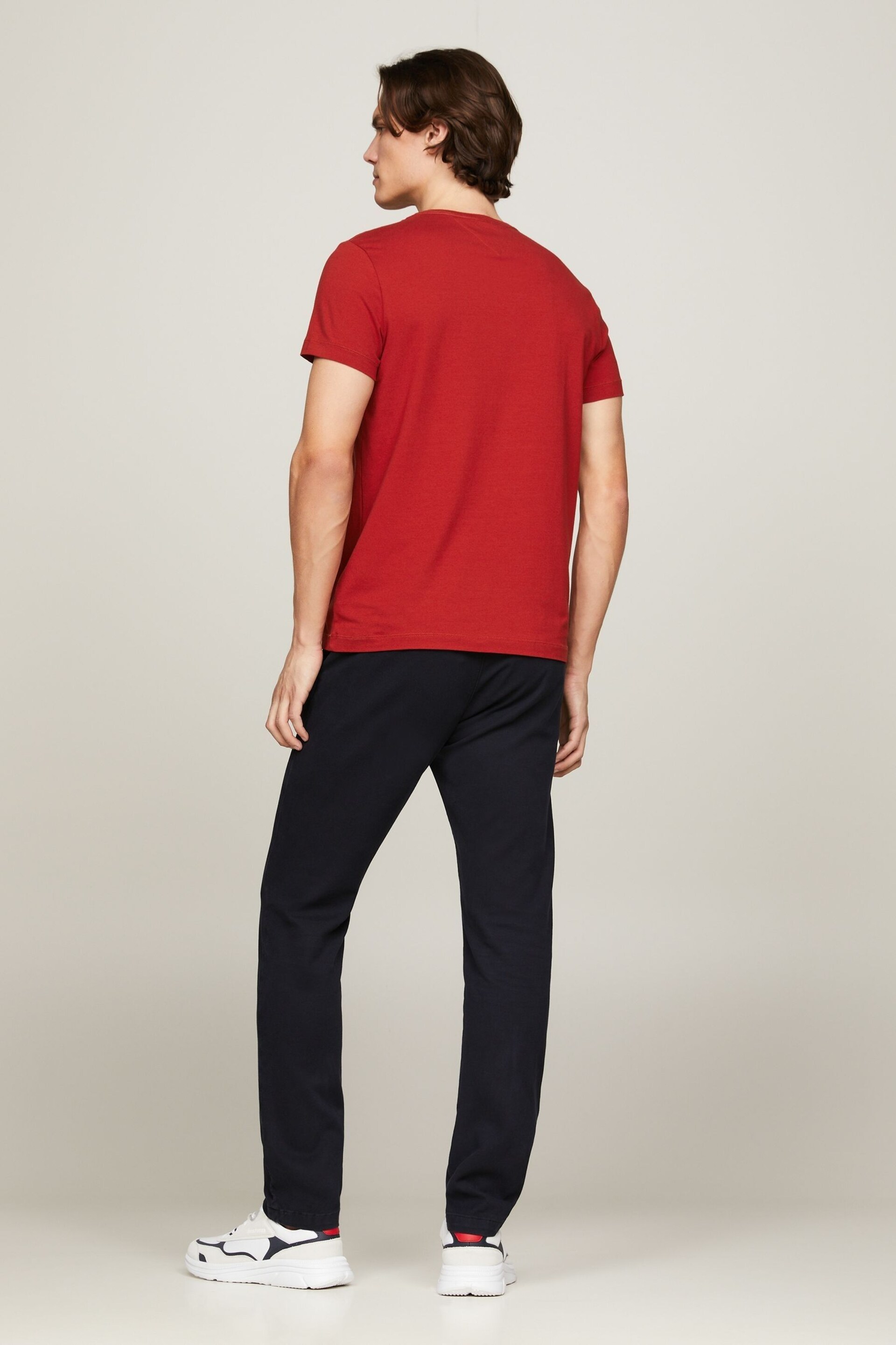 Tommy Hilfiger Stretch Slim Fit Red T-Shirt - Image 2 of 4