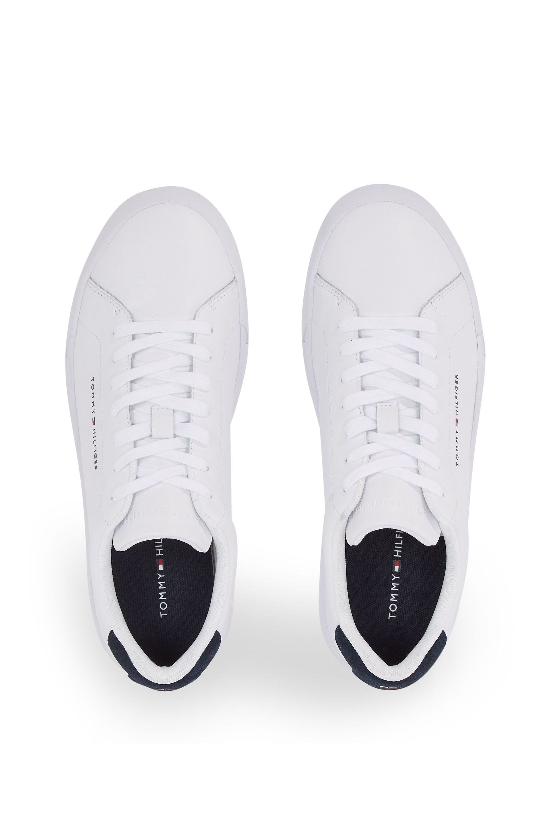 Buy Tommy Hilfiger White Court Leather Grain Essential Trainers from Next Canada