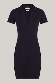 Tommy Hilfiger Blue Slim Fit Open Neck Polo Dress - Image 5 of 6