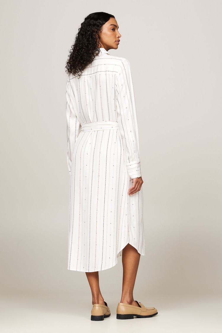 Tommy Hilfiger White Foulard Knee Length Shirt Dress - Image 2 of 6