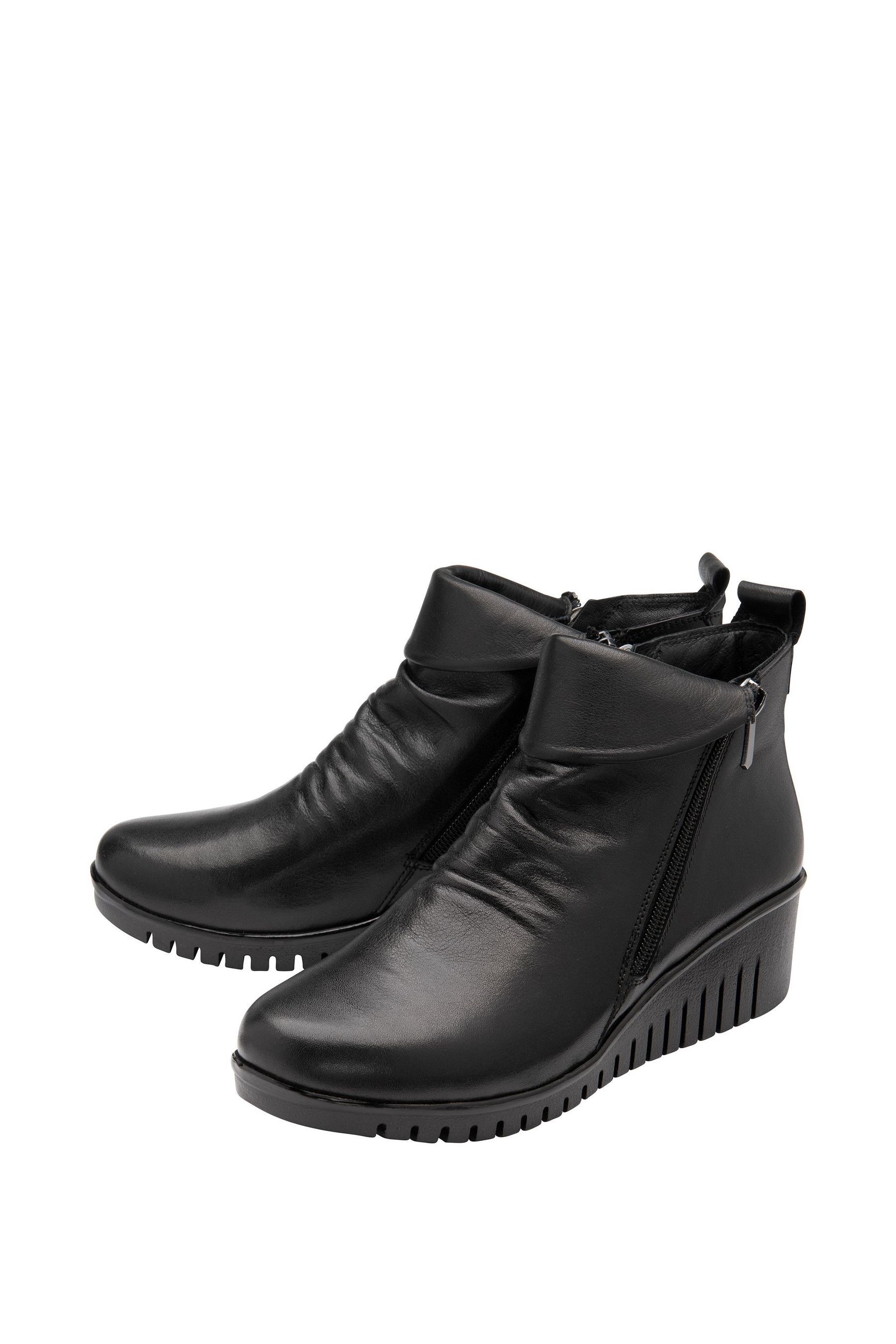 Lotus black leather ankle boots deals