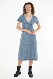 Tommy Jeans Blue Short Sleeved Dress - Image 1 of 6