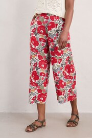 Seasalt Cornwall Red Multi Peaceful Haven Linen Culottes - Image 3 of 7