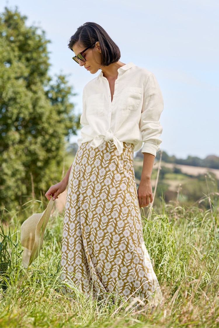 Seasalt Cornwall Yellow Petite Line Strokes Short Sleeve Dress - Image 1 of 8