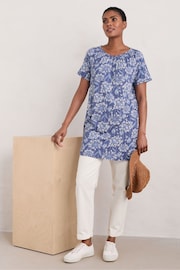 Seasalt Cornwall Blue Praze Printed Jersey Tunic - Image 3 of 5