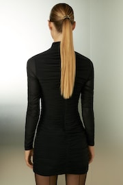 Reiss Black Sabrina Ruched-Jersey Mini Dress - Image 5 of 6