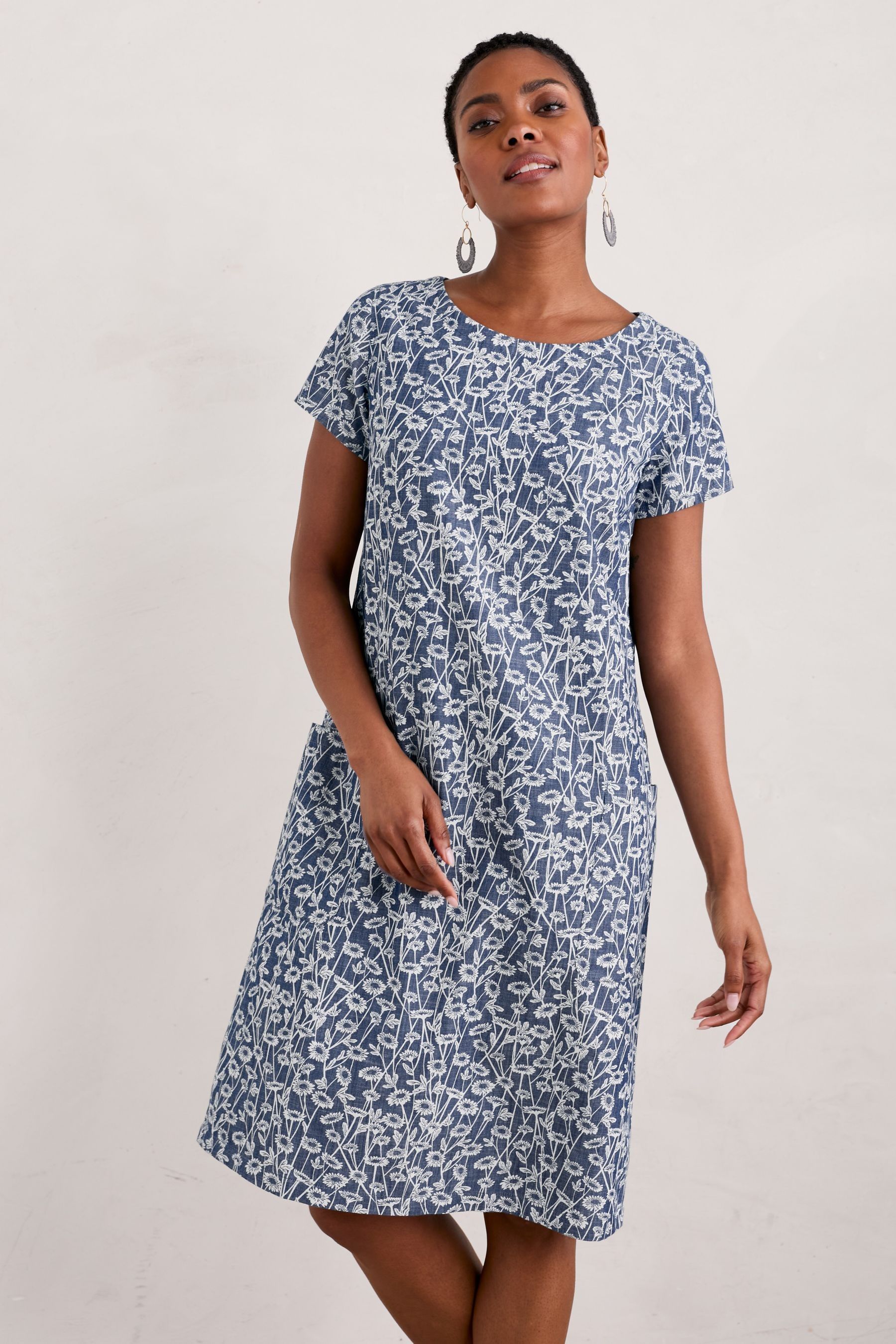 Blue chambray dress cheap