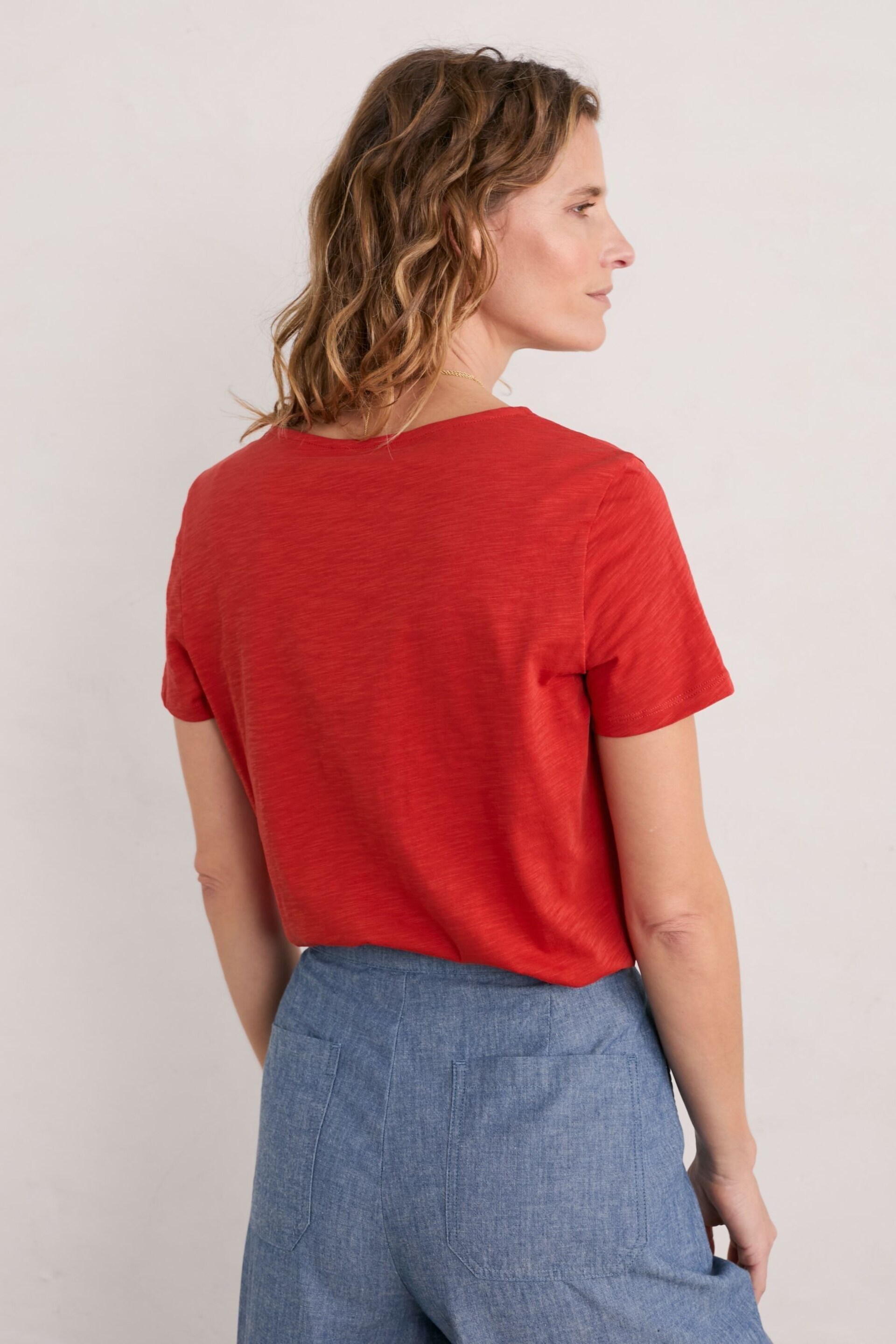 Seasalt Cornwall Red Camerance Scoop Neck T-Shirt - Image 2 of 5