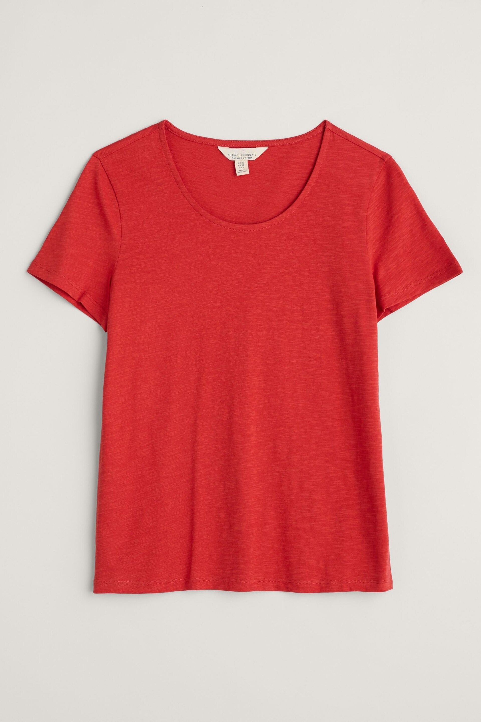 Seasalt Cornwall Red Camerance Scoop Neck T-Shirt - Image 4 of 5