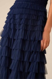 Ro&Zo Anoushka Navy Blue Tulle Tiered Maxi Dress - Image 4 of 8