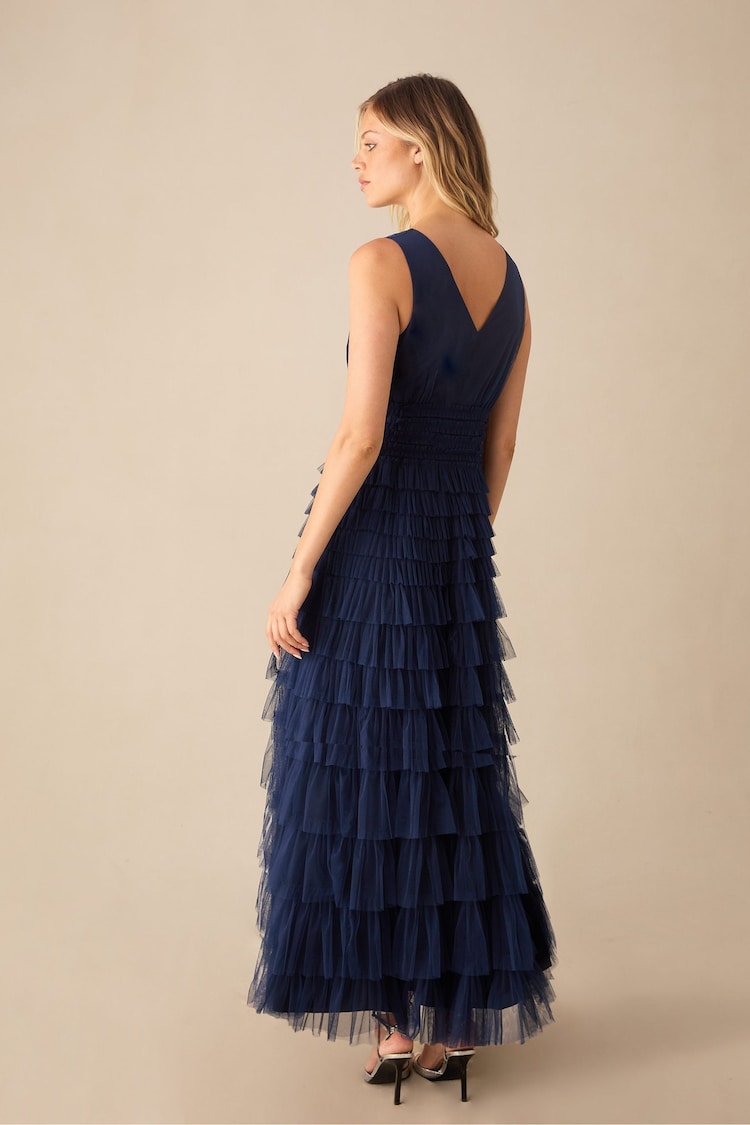 Ro&Zo Blue Anoushka Tulle Tiered Maxi Dress - Image 8 of 8