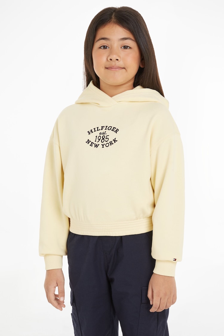 Tommy Hilfiger Yellow Monotype Flock Hoodie - Image 1 of 6